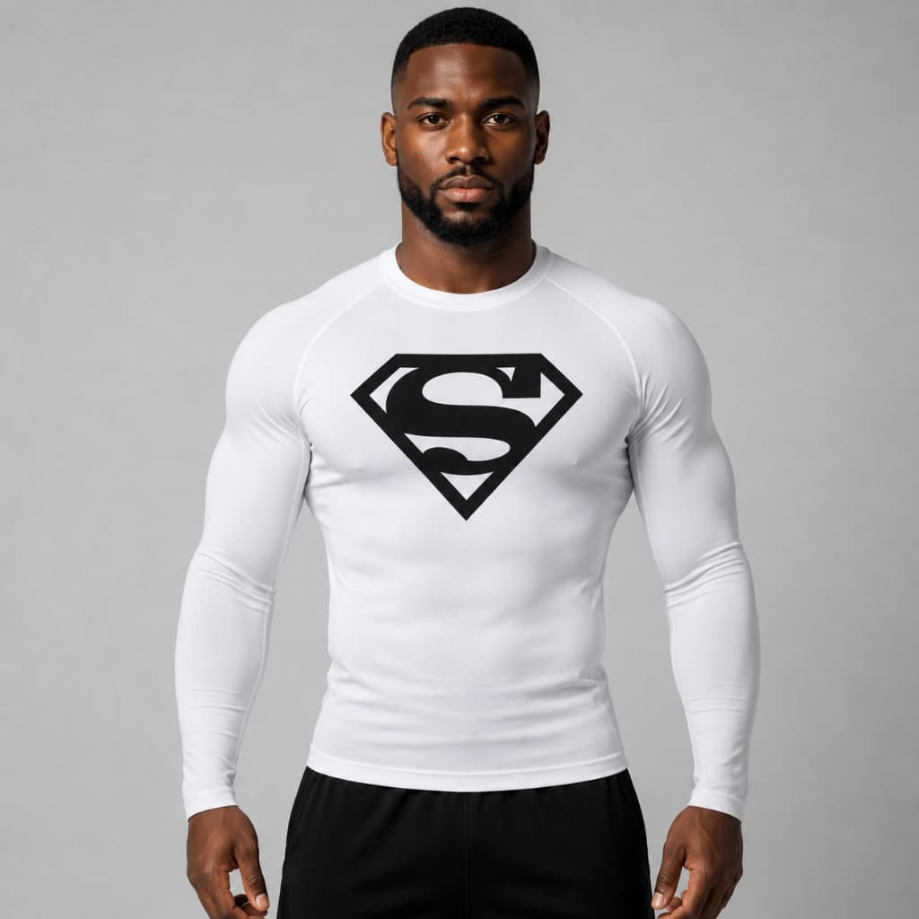 Camisa Compressão Herói Manga Longa Masculina Academia Treino Corrida Crossfit Fitness Poliéster