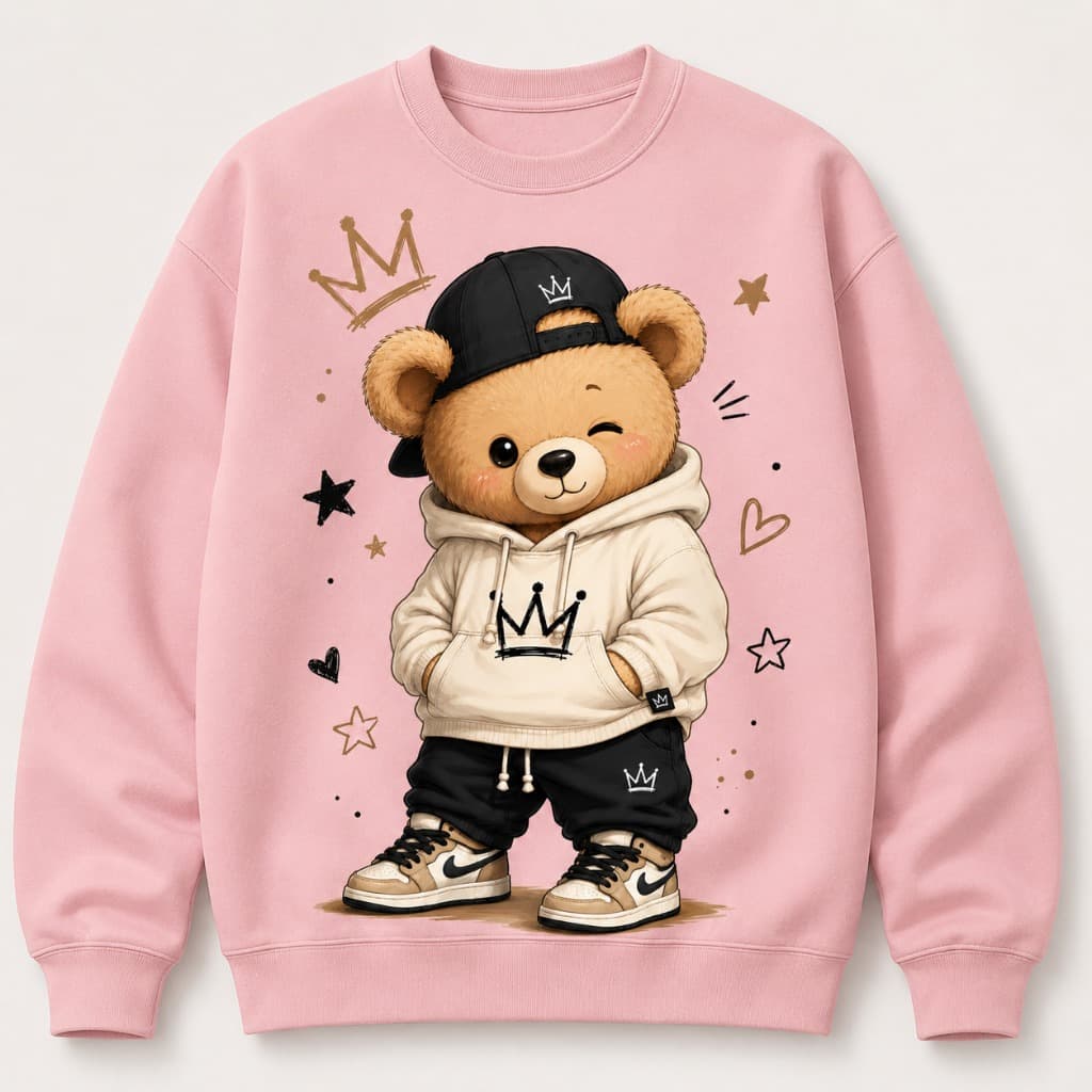 Moletom Premium Estampado Urso Fashion Casual Inverno