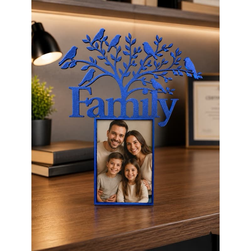 Porta Retrato Família Decorativo 3D | Árvore com Pássaros | Quadro Personalizado para Foto | Decoração para Sala