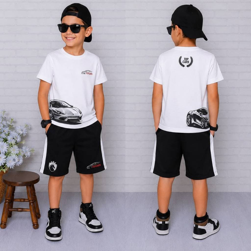 Conjunto Menino Infantil Juvenil Estiloso Blogueirinho Top Verão Lançamento Veste do 2 ao 14 anos