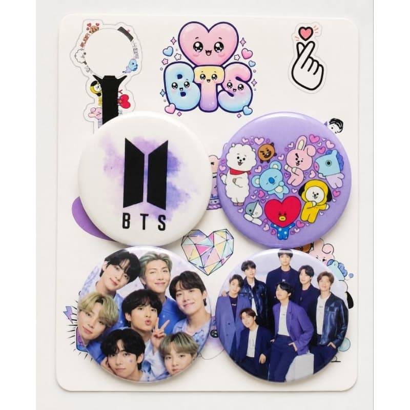 Bottons BTS K-pop | Pins Personalizados | Jimin, Jungkook, V, Jin, Suga, RM e J-Hope,Acessório para Mochila e Jaqueta