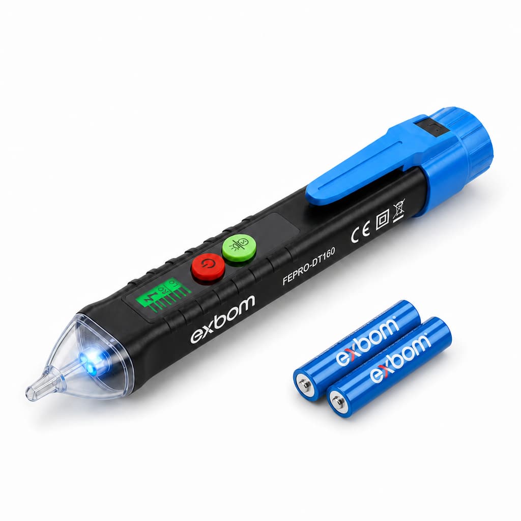 Caneta Detector Tensão Elétrica Profissional Sem Contato NCV 12V-1000V Digital LCD Lanterna