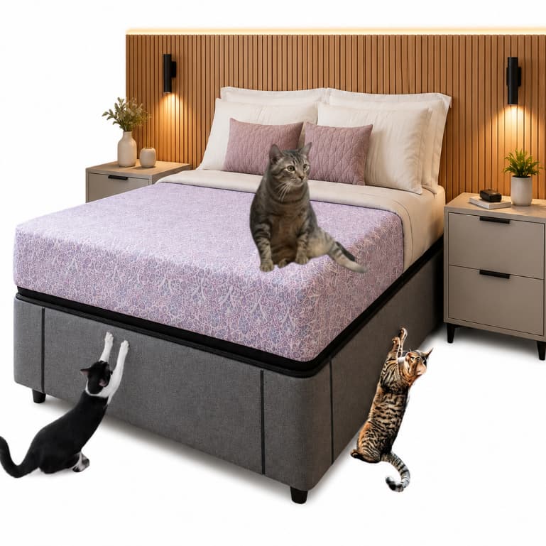 Arranhador Gato ! Para Causa Animal ! Protetor p Cama Box e Box Baú | Anti Arranhões | Resistente e fácil instalação