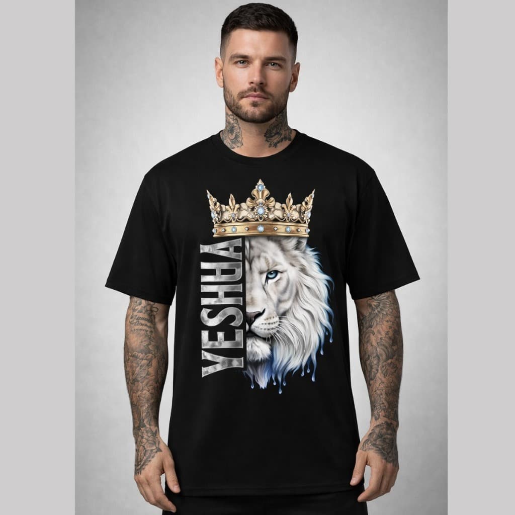 Camiseta Moda Cristã Masculina Unisex Camisa 100% Algodão Gospel Yeshua Premium envio imediato