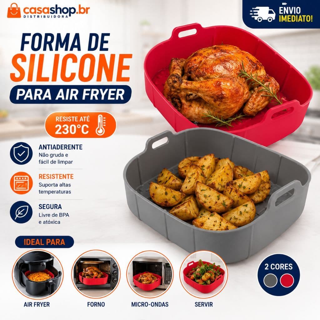 Forma de Silicone Para Air Fryer Clink 5L Não Gruda Fácil de Lavar Resiste até 230°C