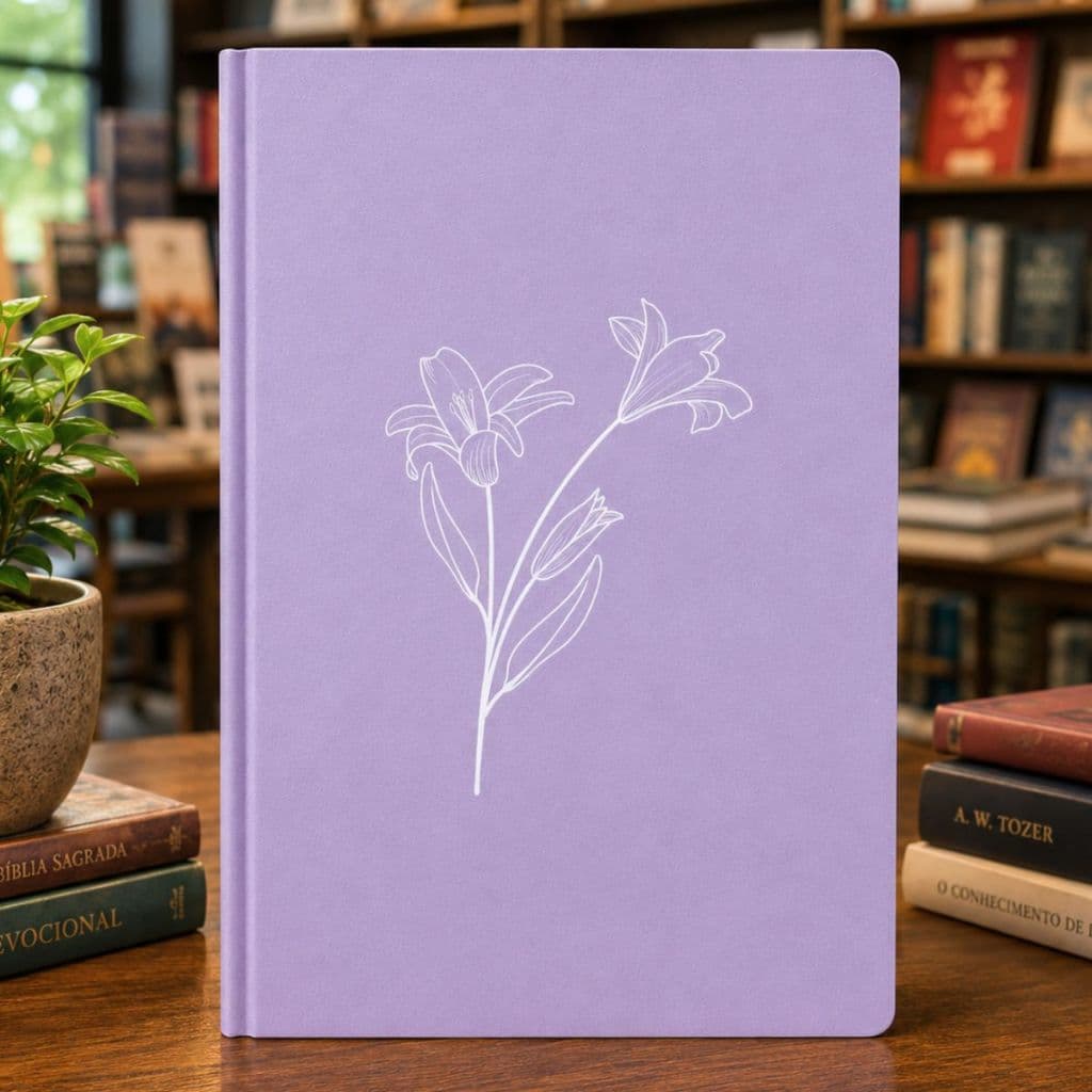 Biblia Feminina NVI | Letra Maior | Lírios Lilás | Capa Dura