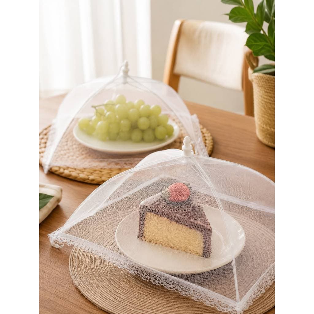 kit 2 Protetores Alimentos Tela-Mosquiteiro Para Alimentos Fruta E Bolo Flexível Anti Inseto Telado