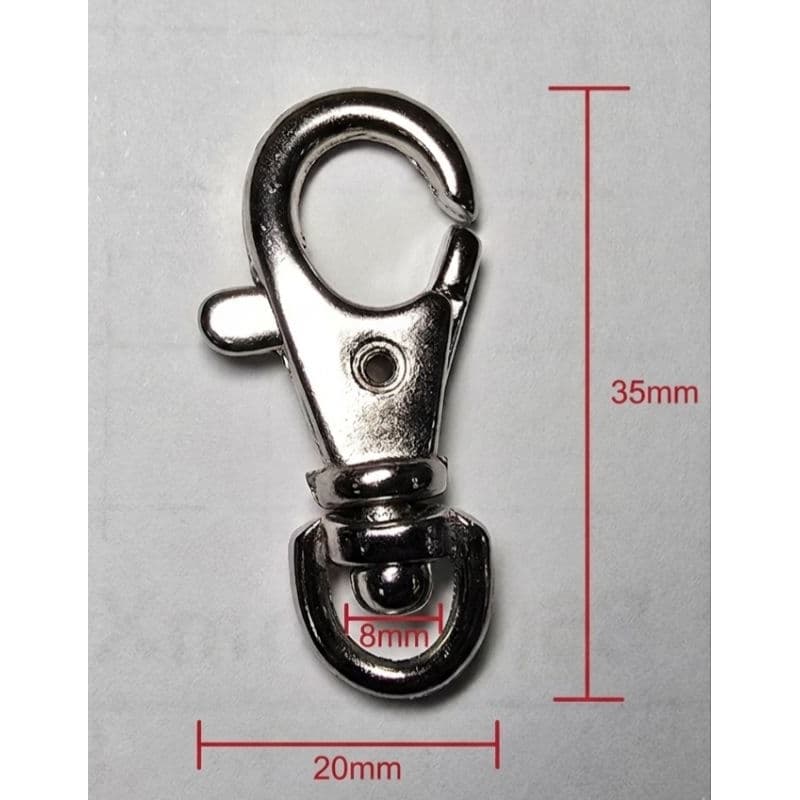 kit com 10 uni Mosquetão Giratório de Metal Reforçado "Para Chaveiro"