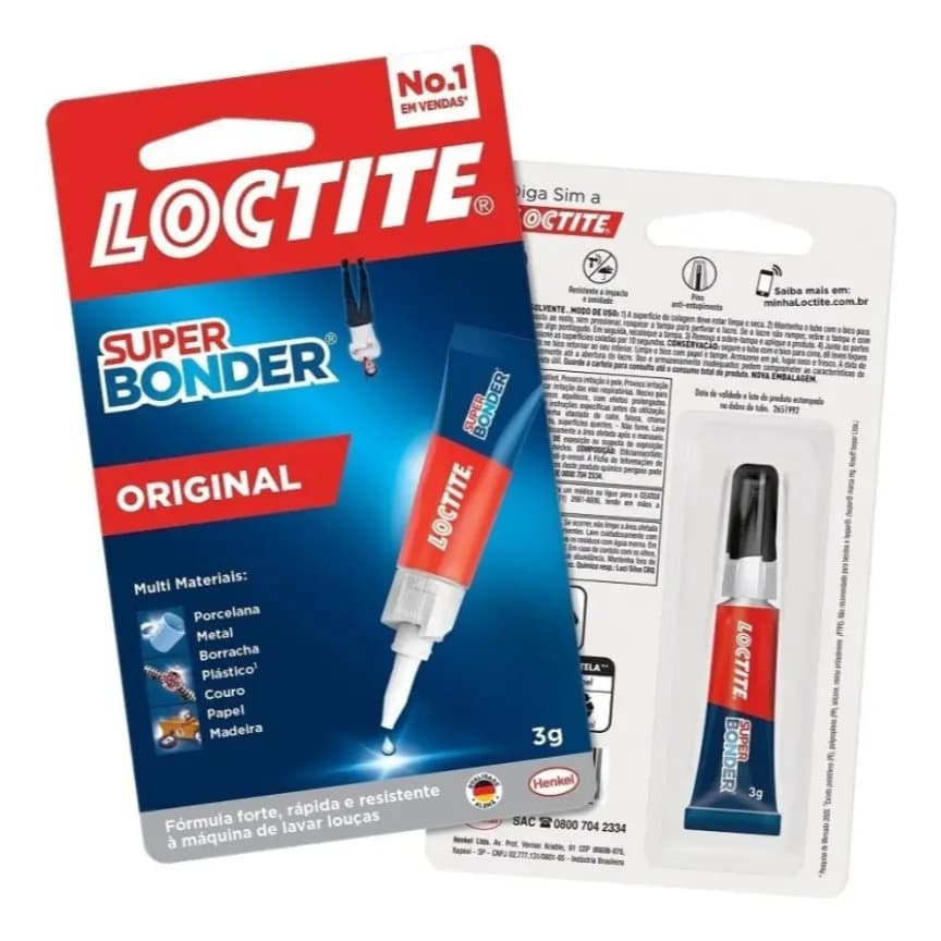 Adesivo Instantâneo Super Bonder Loctite 3g Multiuso Reparos Unhas Postiças Impressão 3D