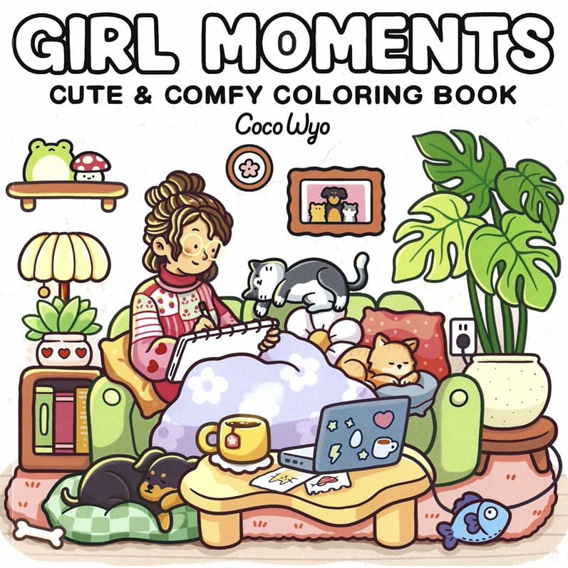 Livro de colorir Girl Moments cute and comfy Coco Wyo A4