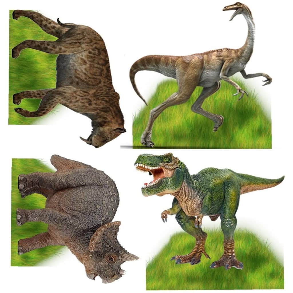 Dinossauro kit 4 peças de 20cm display de festa em mdf