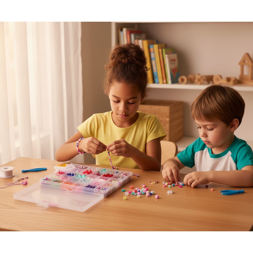 Miçangas maleta peças sortidas coloridas infantil