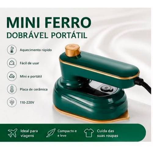 O Mini Ferro de Passar Dobrável foi desenvolvido para quem busca praticidade no dia a dia. Seu design compacto facilita