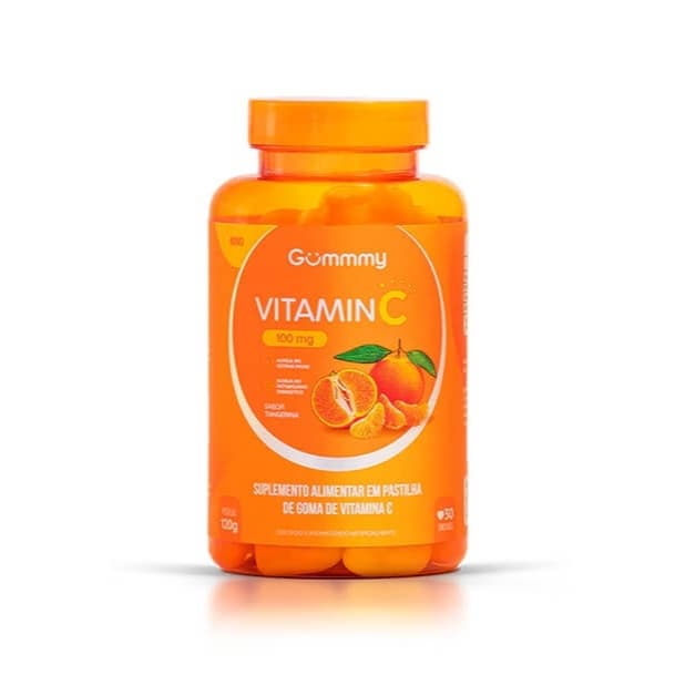 Suplemento Alimentar Gummy Vitamina C 100mg Sabor Tangerina 30 Pastilhas De Goma
