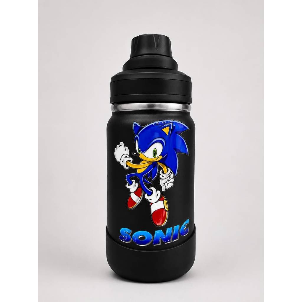 Garrafa Infantil Térmica Personalizada 350ml Inox com Nome e Desenho Escolar Base Antiderrapante