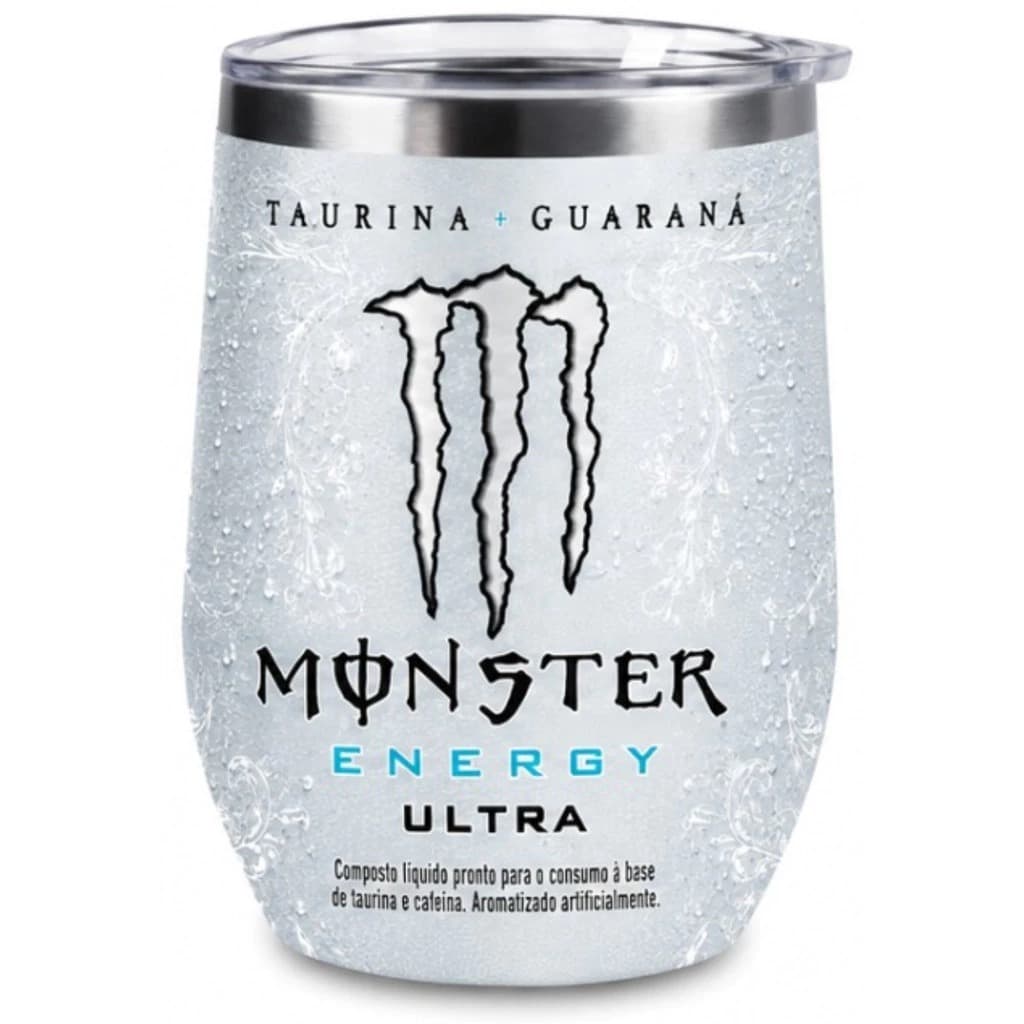 Copo Térmico Monster 350ml Inox Parede Dupla com Tampa Acrílica Ideal para Café, Chá e Bebidas Geladas