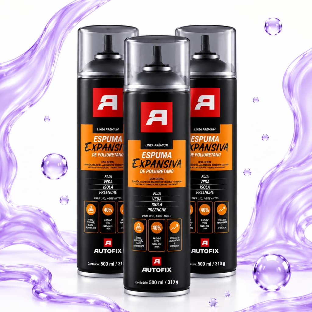 Kit 3 Espuma Expansiva Autofix 500ml Isolamento Acústico Térmico Batente Janela Frestas Multiuso