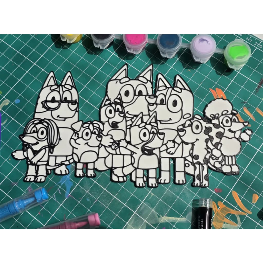 placas 3D para colorir blue