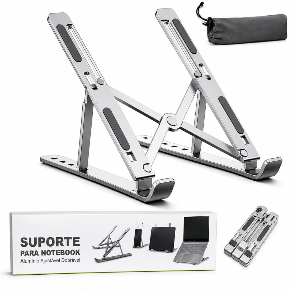Suporte para Notebook Ergonômico Resistente Ajustável Retrátil Dobrável Portátil