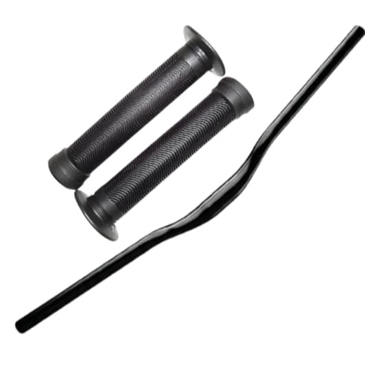 Guidão Mtb Curvo 700mm Aço Bicicleta Bike + Manopla Gios 150mm Cores BMX