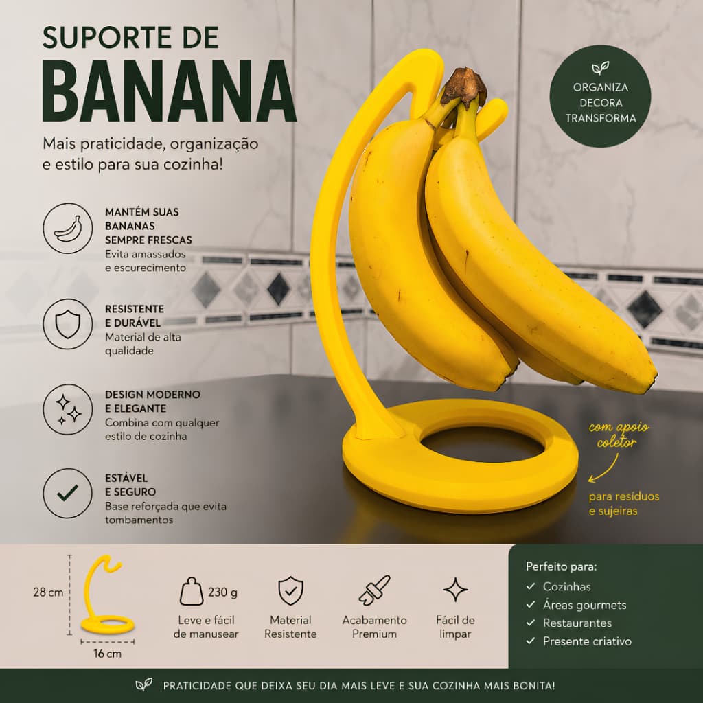 Suporte banana de Mesa Gancho para Pendurar Bananas