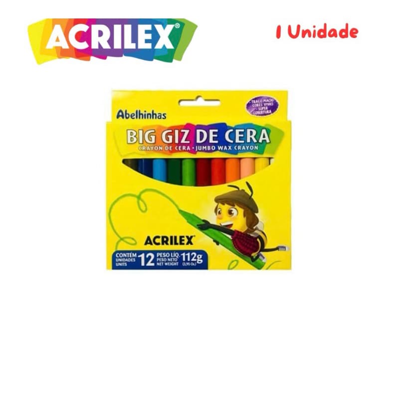 Gizão de cera Big 12 cores 09111 Acrilex