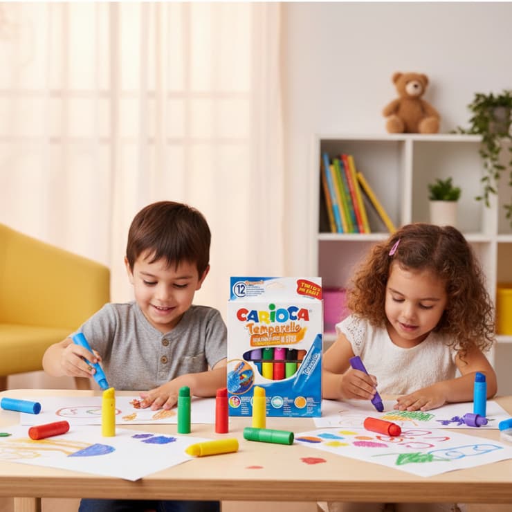 Kit 12 Tintas Guache Bastao Multicor Lavavel Artistica Escolar Criativa