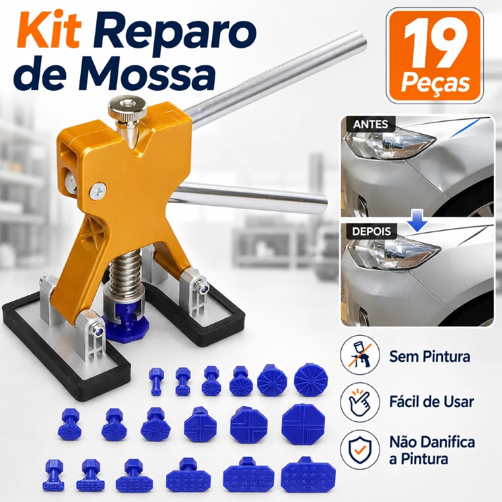 Kit 19 Peças Ferramentas De Reparo De Mossa Para Automóveis –Pronta Entrega
