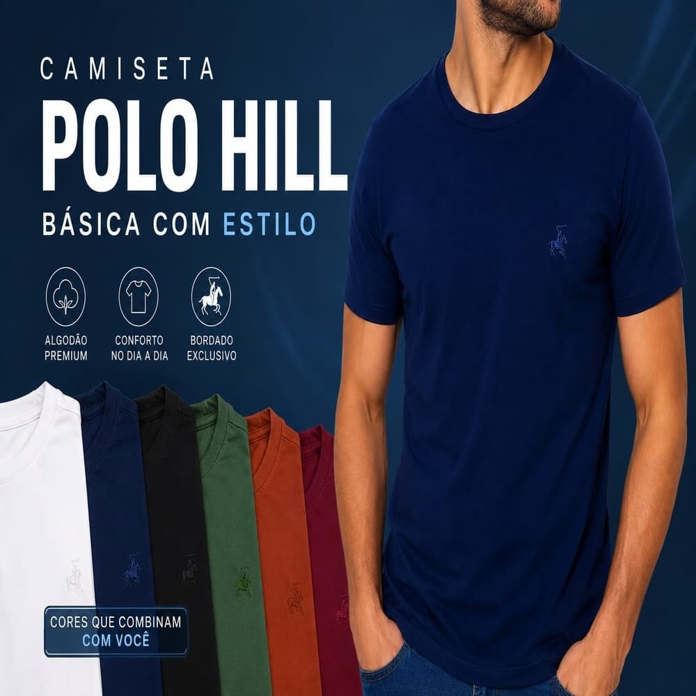 Camisetas Masculinas de Algodão fio 30 Básicas Camisas Premium