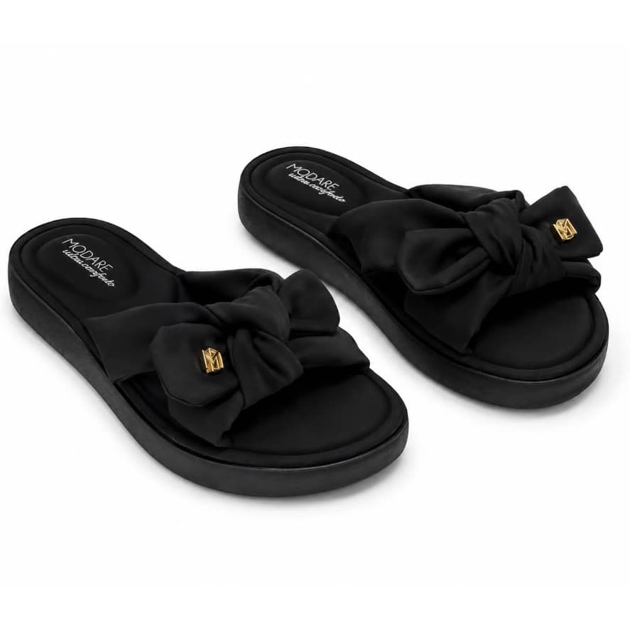 Chinelo Slide Feminino Modare Plataforma Confortável Macio Casual com Laço