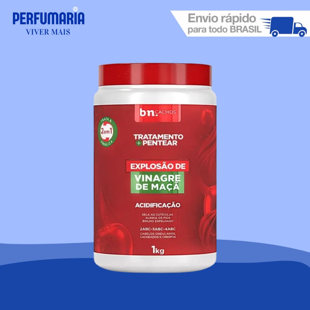 CREME DE TRATAMENTO EXPLOSÃO VINAGRE DE MAÇA BELEZA NATURAL 1KG