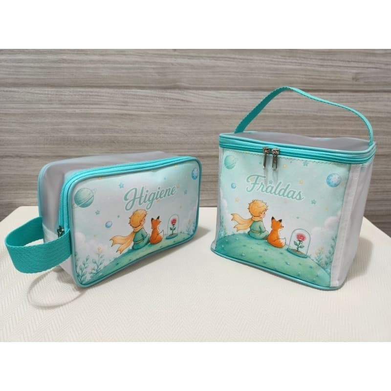 kit Maleta organizadora fraldas + nécessaire personalizada