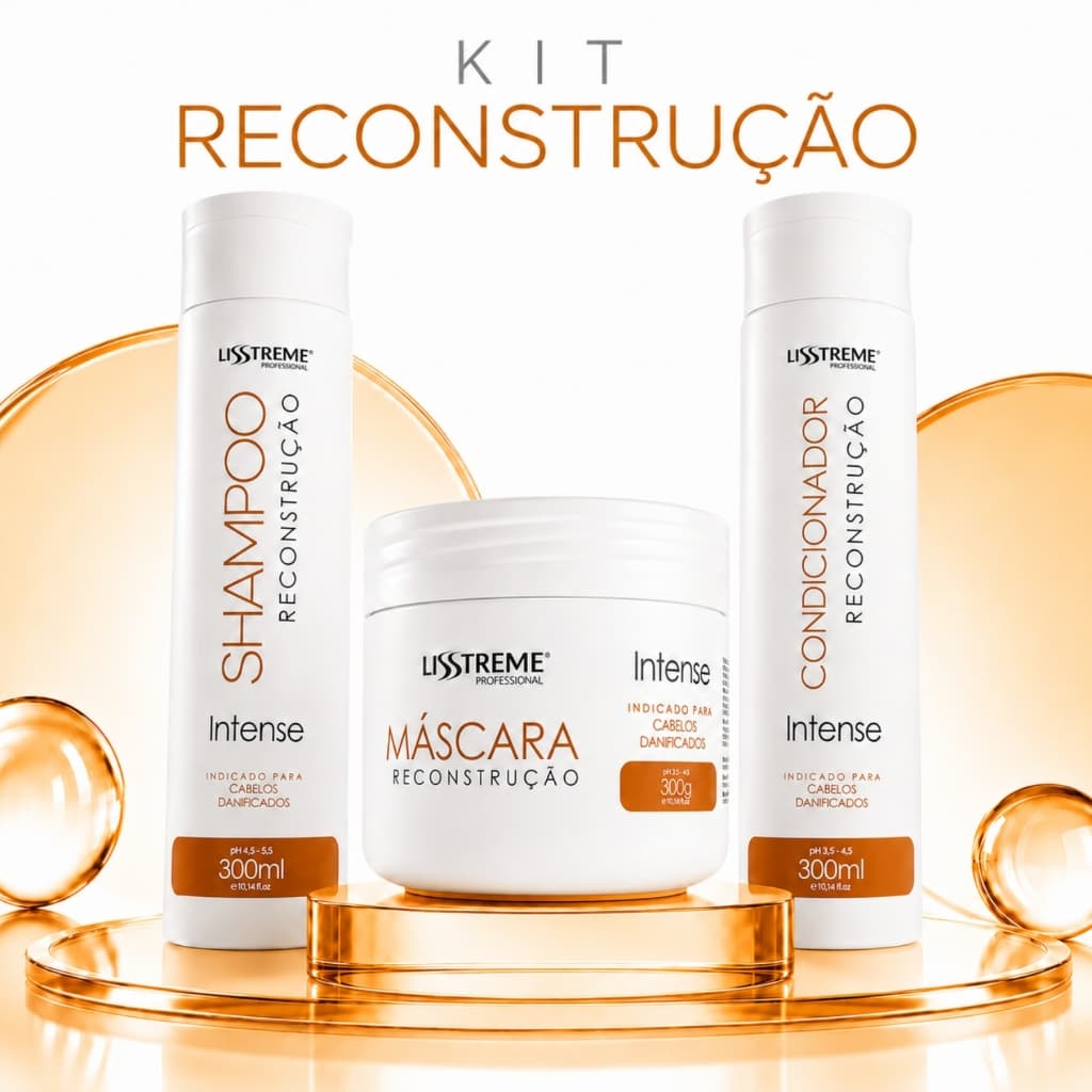 Kit Reconstrução LissTreme 300g Alta Performance Nutrição, Maciez & Brilho Tratamento Capilar