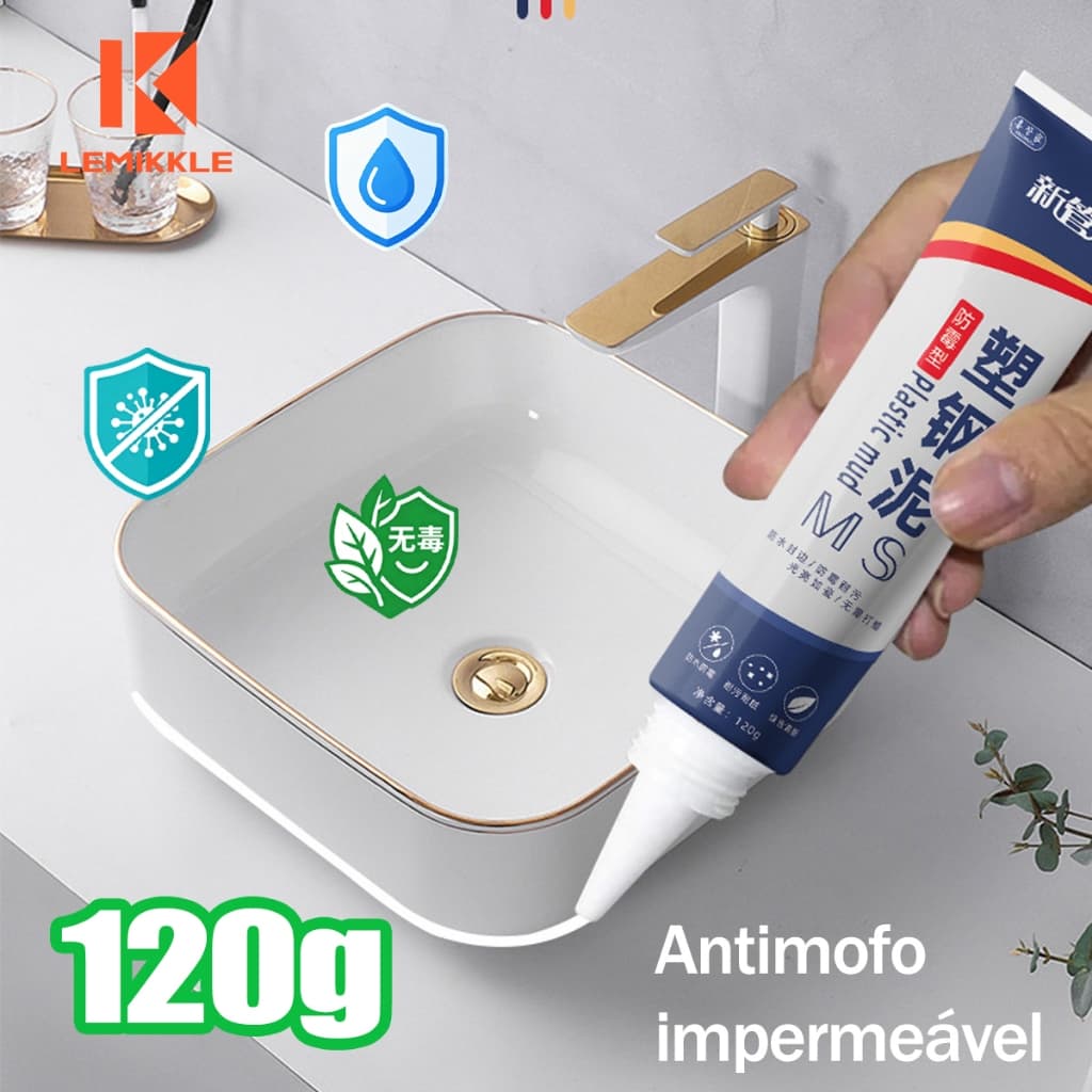 LEMIKKLE - Selante Antimofo e Impermeável para Banheiros e Cozinhas - Vedação Durável para Frestas de Pias - 120ml
