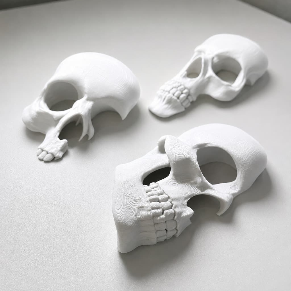 Decoração de Parede Caveiras Decorativas 3D Kit 3 caveiras Quadro Quarto Gamer setup organizado preto branco