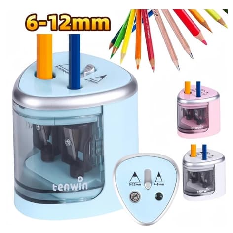 Apontador Elétrico Bateria para lápis Automático 6-12mm Multi-Funcional Operado Com 2 Furos para artistas E Casa escola
