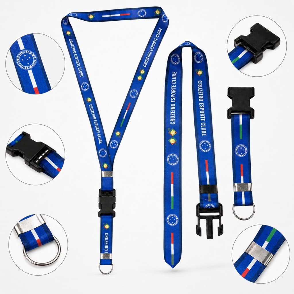 Chaveiro Cordão Cruzeiro Oficial Celular Moto Pescoço