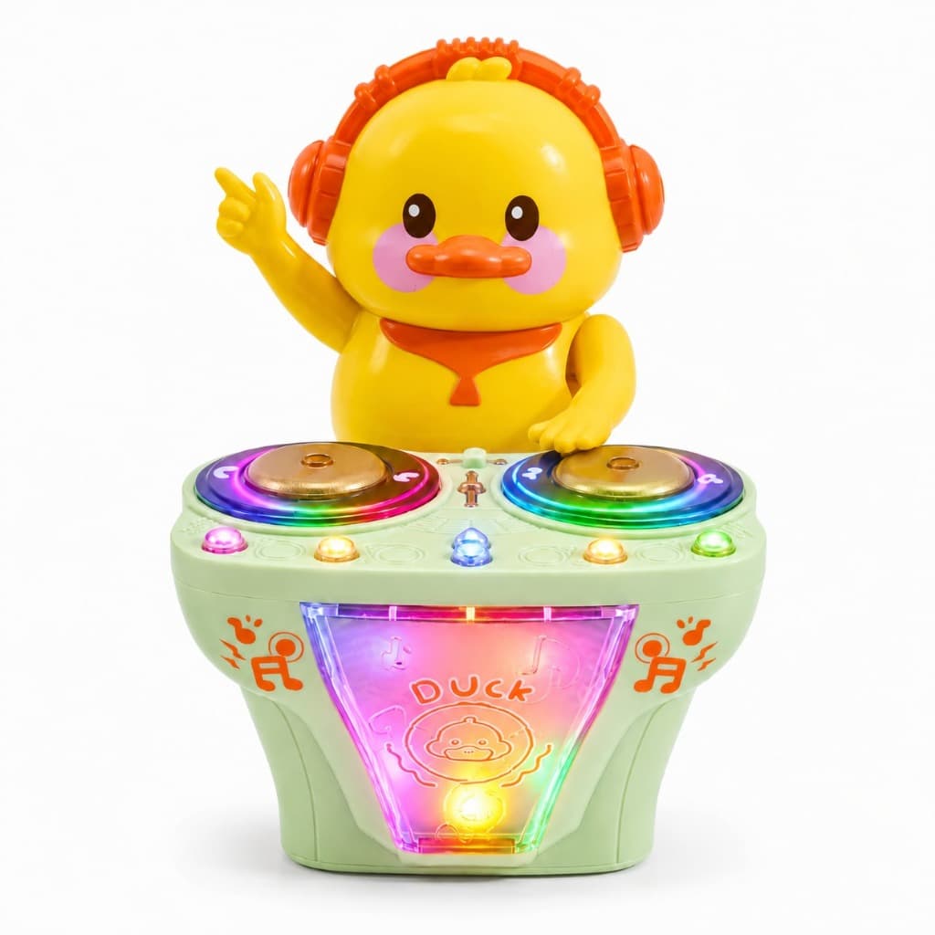 Pato DJ Dançante Musical Infantil com Luz e Som, Anda e Desvia de Obstáculos – Brinquedo Interativo