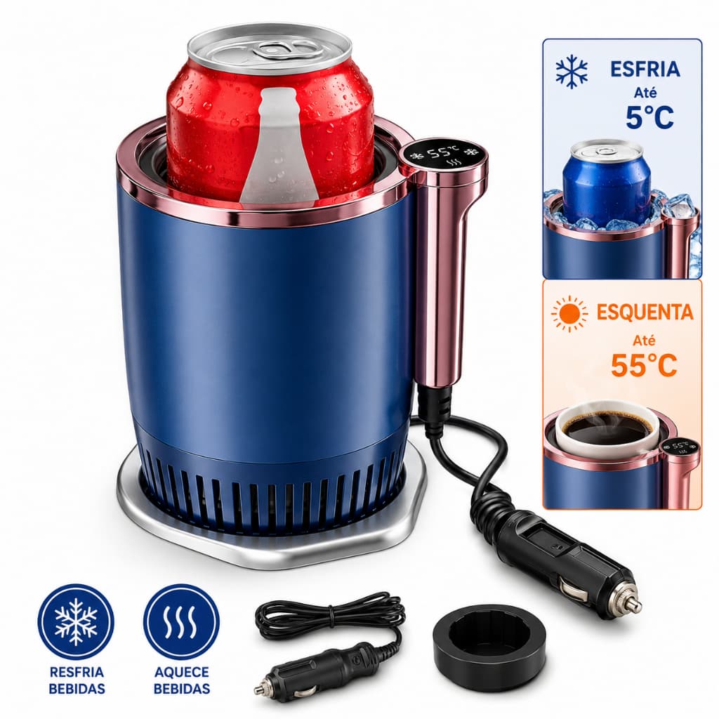 Copo Térmico Automotivo 2 em 1 Esfria e Esquenta RE35 Snel Home 12V para Carro 350ml