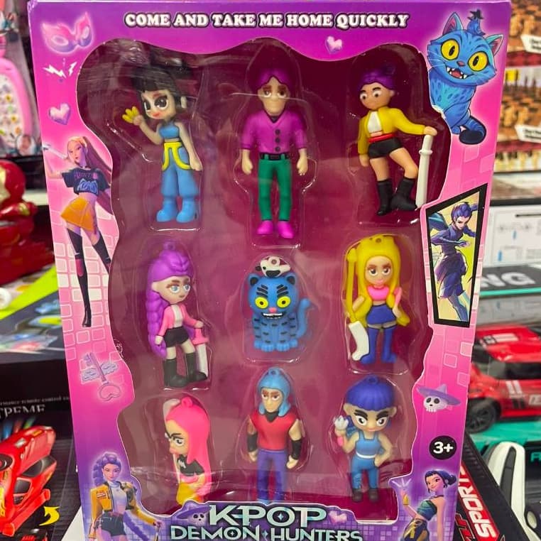 Bonecos Kpop Demon Hunters Mini Figuras Coleção 9 Peças
