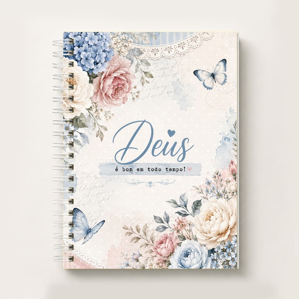 Caderno Personalizado A5 Floral – Envie o Nome no Chat | Caderno de Oração, Anotações