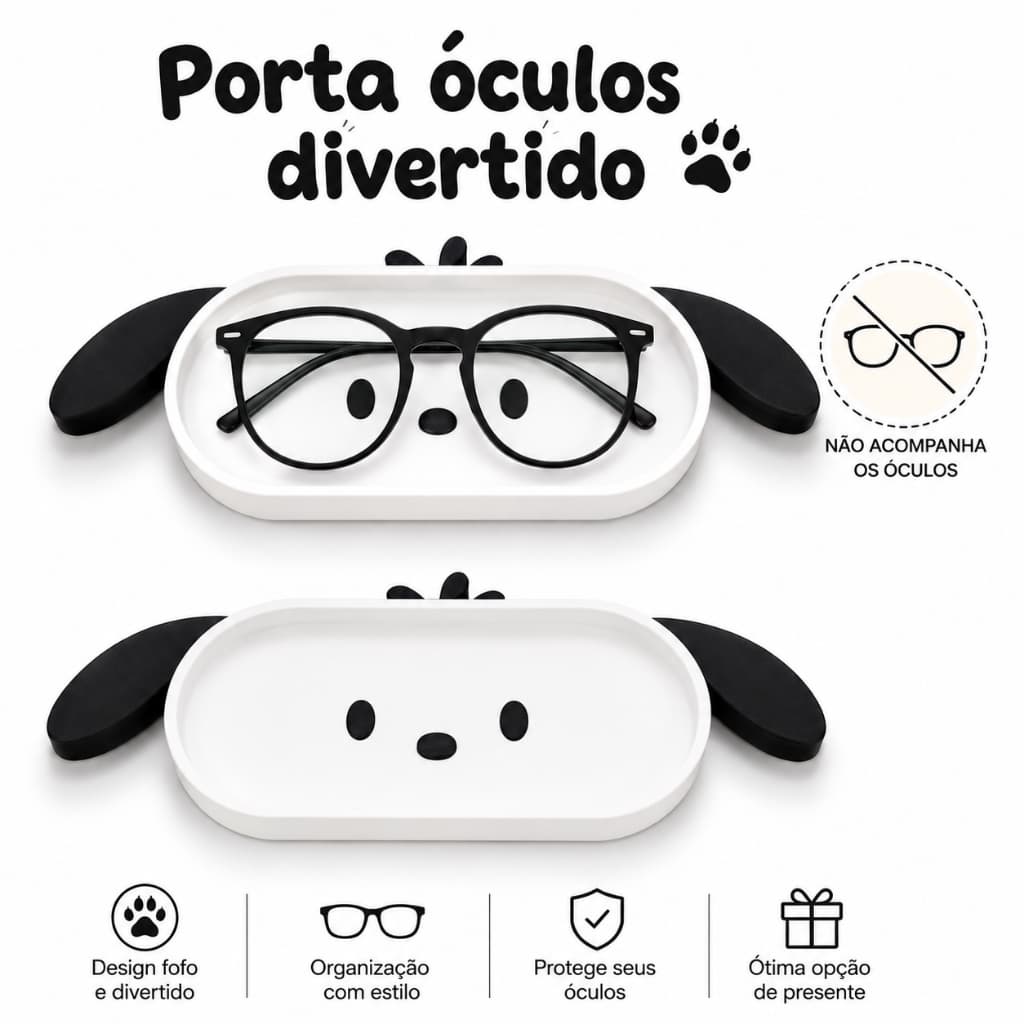 Porta-Óculos Divertido de Cachorrinho – Organizador Decorativo 23 cm - Protege - Organiza e Decora