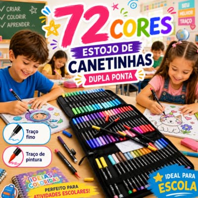 Canetinhas Marcadores Bobbie Goods Coloridas Touch Caneta 2 em1 Ponta Fina Dual Pen Canetinha Colorir Desenho