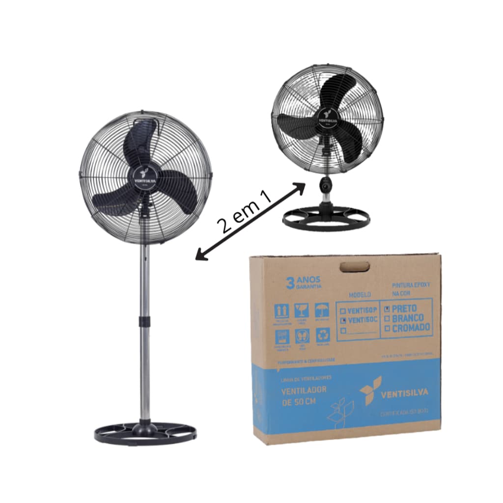 Ventilador de Coluna VENTI50CP Ventisilva 50 cm Grade Preta