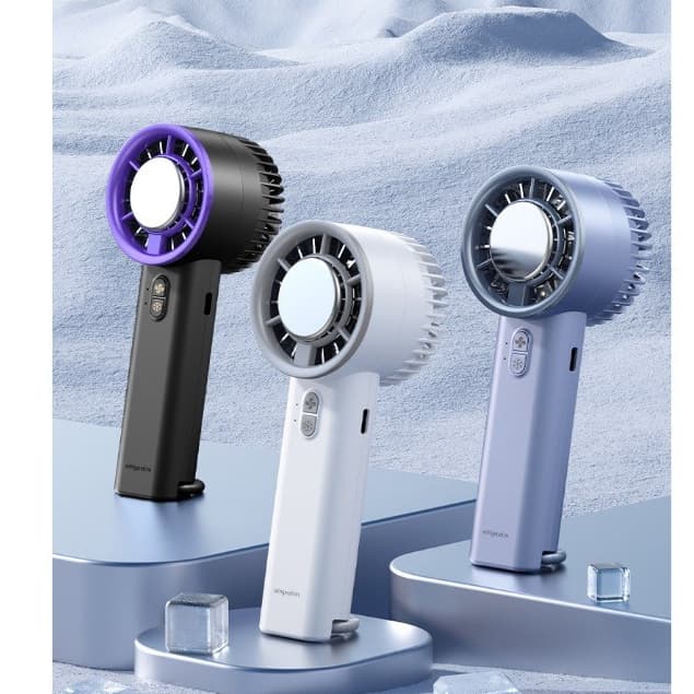 Mini Ventilador Portátil Turbo de Mão Vento Ajustável com Cooler Mini Ventilador Pessoal Recarregável Semicondutor