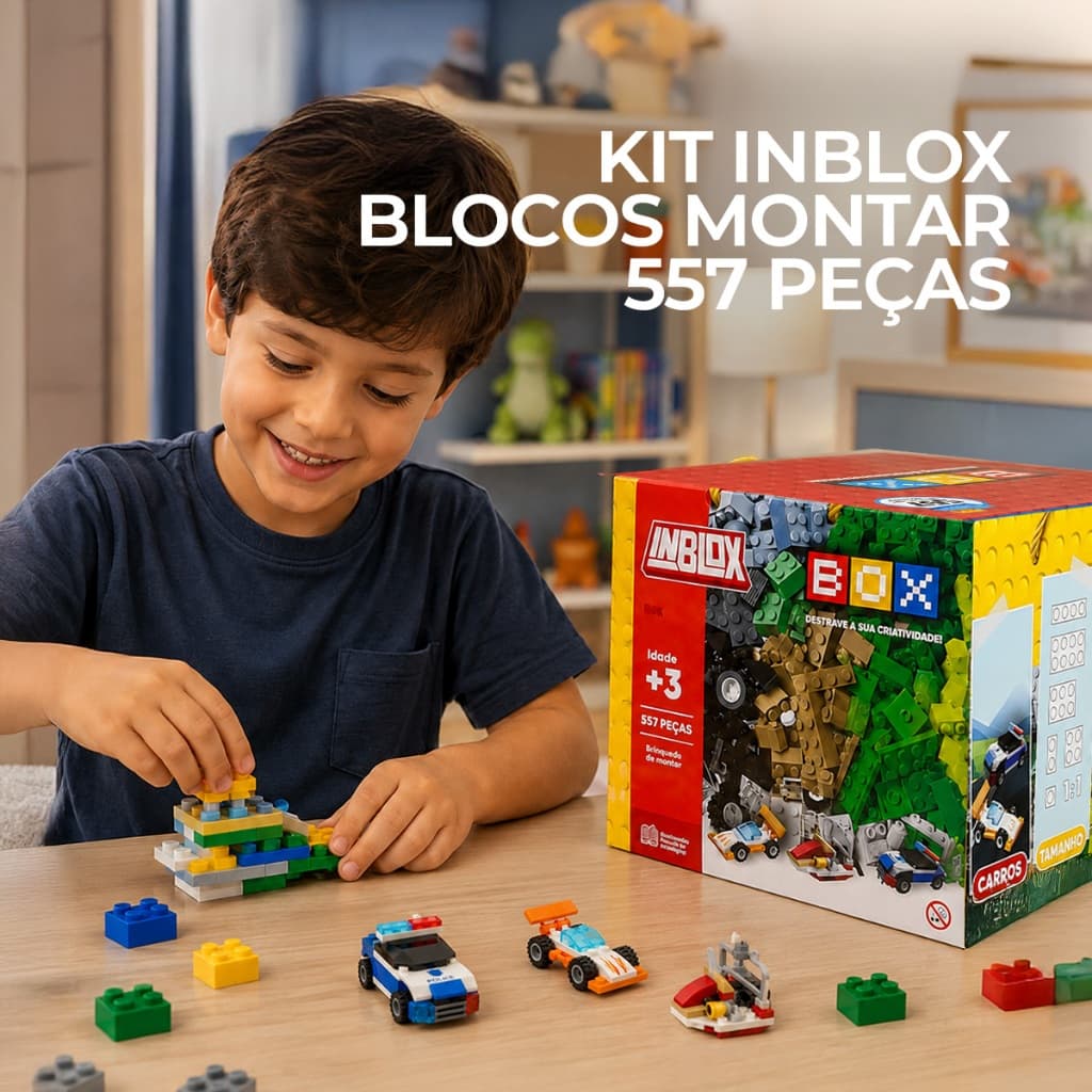 Kit Inblox Blocos Montar 557 Peças Veículos Brinquedo Construção Compatível Lego Educativo