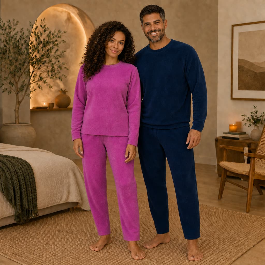 Pijama Flanelado Premium Texturizado Conjunto Longo Quentinho Macio Feminino Masculino