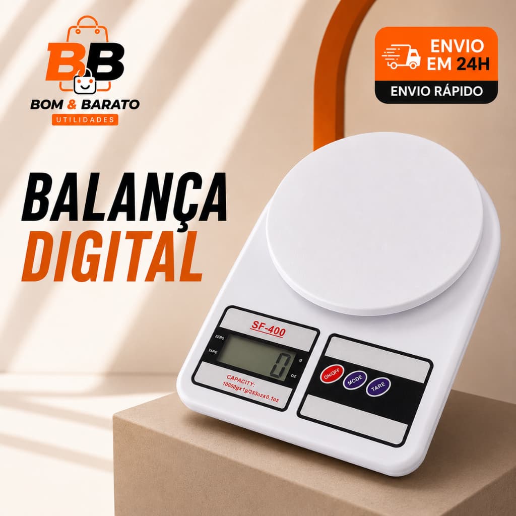 Balança Digital de Cozinha SF-400 10kg Alta Precisão Eletrônica Culinária