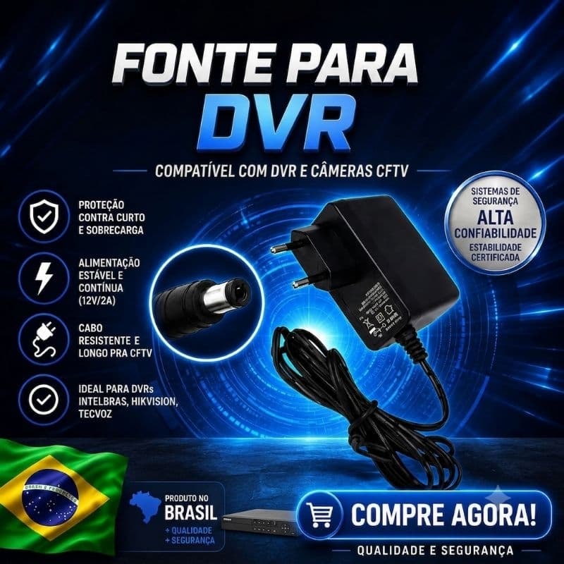Fonte 12v 2a Dvr Intelbras Hdcvi 1008 1004 Multi Hd/mhdx