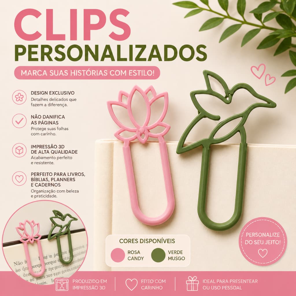 KIT DE CLIPS MARCADOR DE PAGINA PERSONALIZADO COM DIVERSAS CORES COLORIDAS PARA PLANER AGENDA LIVRO